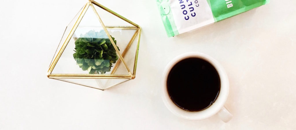 black coffee in a white mug