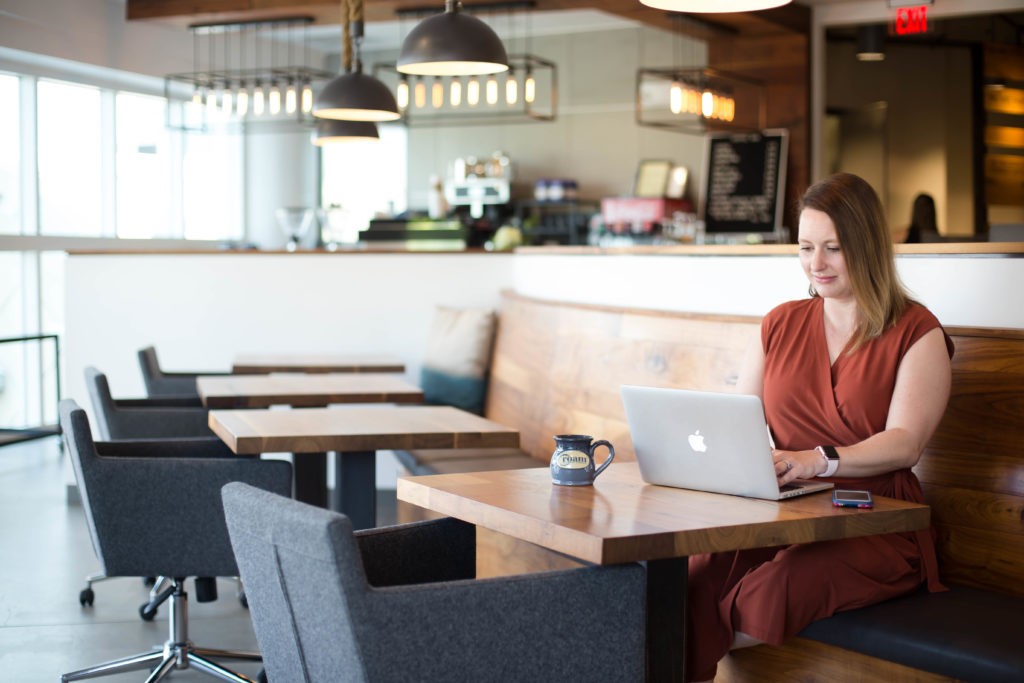 Member working in coworking space