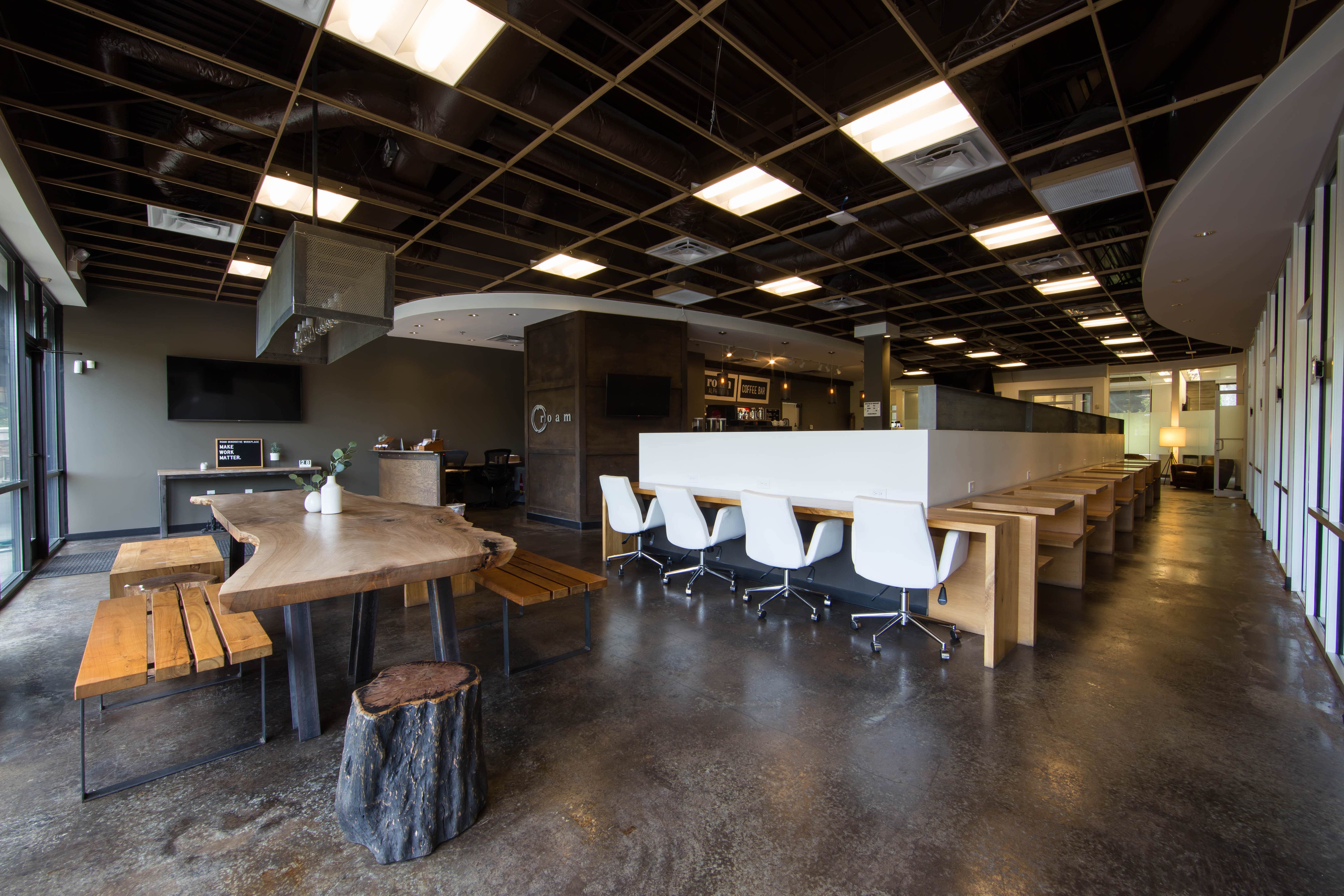 Shared workspace at Roam Alpharetta