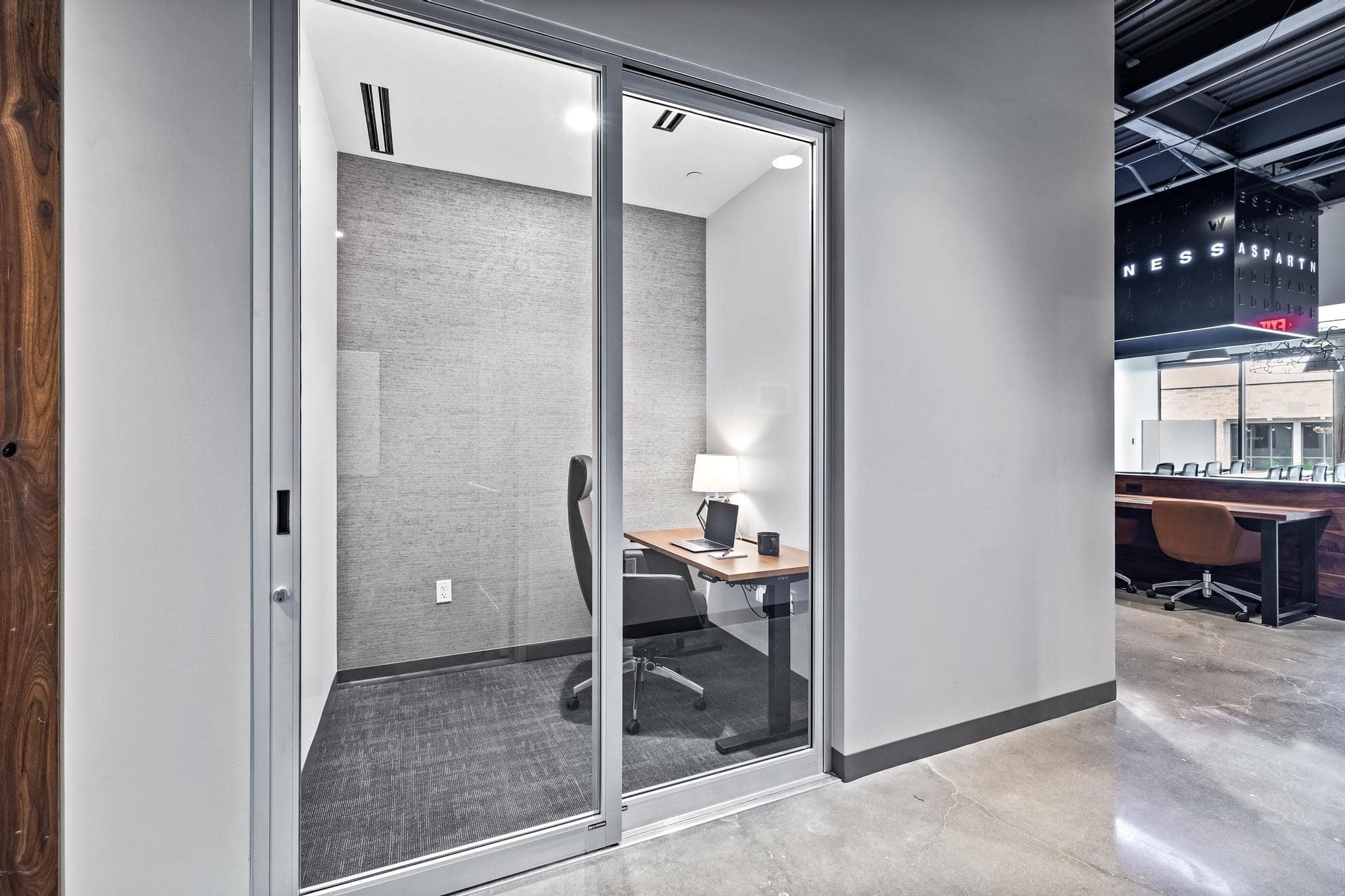 Private month-to-month desk for rent at Roam Grandscape in The Colony, Texas