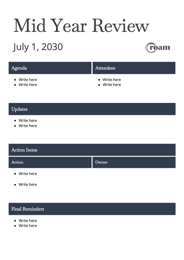 mid year review agenda
